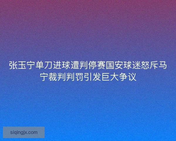 张玉宁单刀进球遭判停赛国安球迷怒斥马宁裁判判罚引发巨大争议 张玉宁单刀进球遭判停赛国安球迷怒斥马宁裁判判罚引发巨大争议