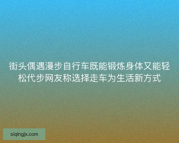 街头偶遇漫步自行车既能锻炼身体又能轻松代步网友称选择走车为生活新方式